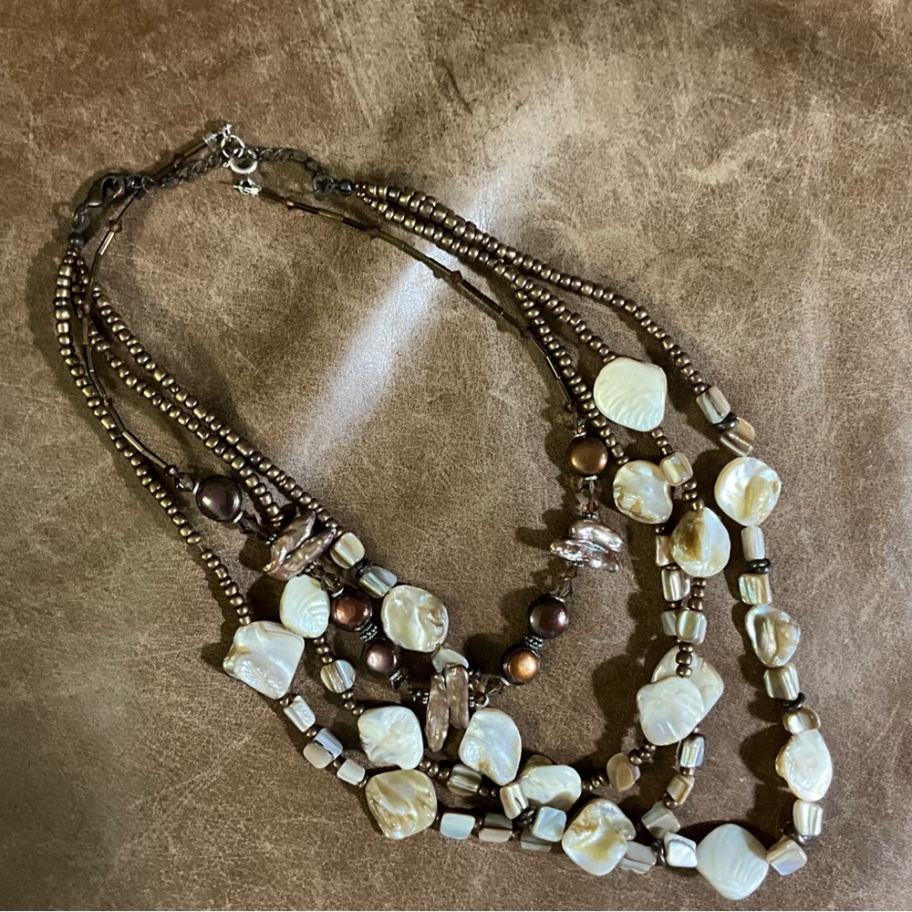 Two Shell Necklaces Multi-Strand Shell And Single… - image 5